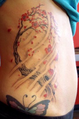 Cherry Blossom Tree And Butterfly Tattoo Pic || Tattoo ...